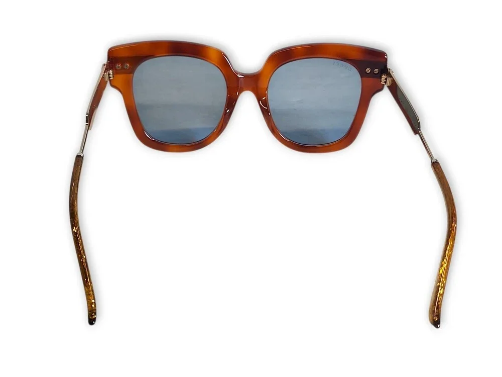 Gucci GG0281S-002 Havana Square Brown Lens Women's Acetate Sunglasses